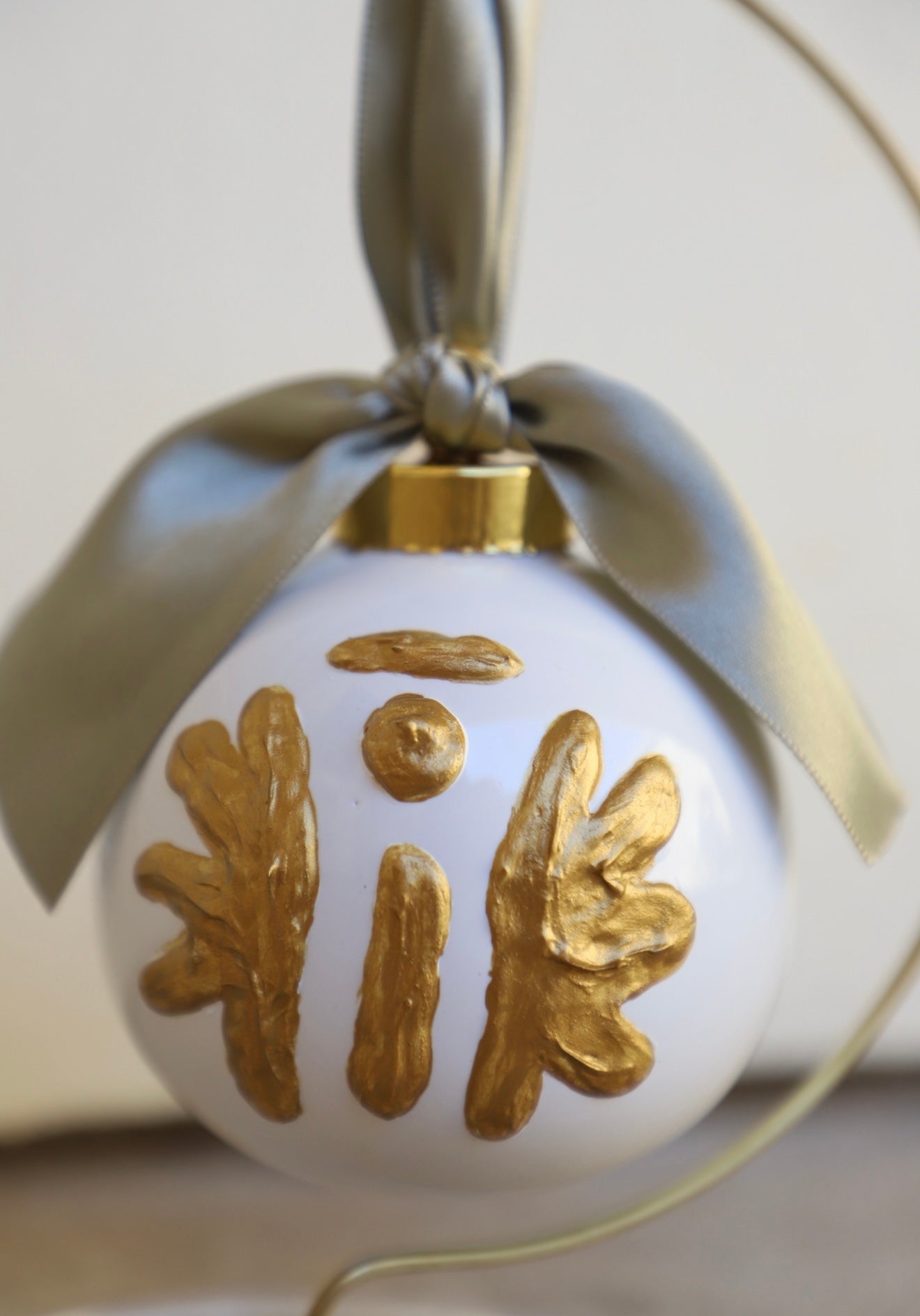 Glass White Ball Ornament