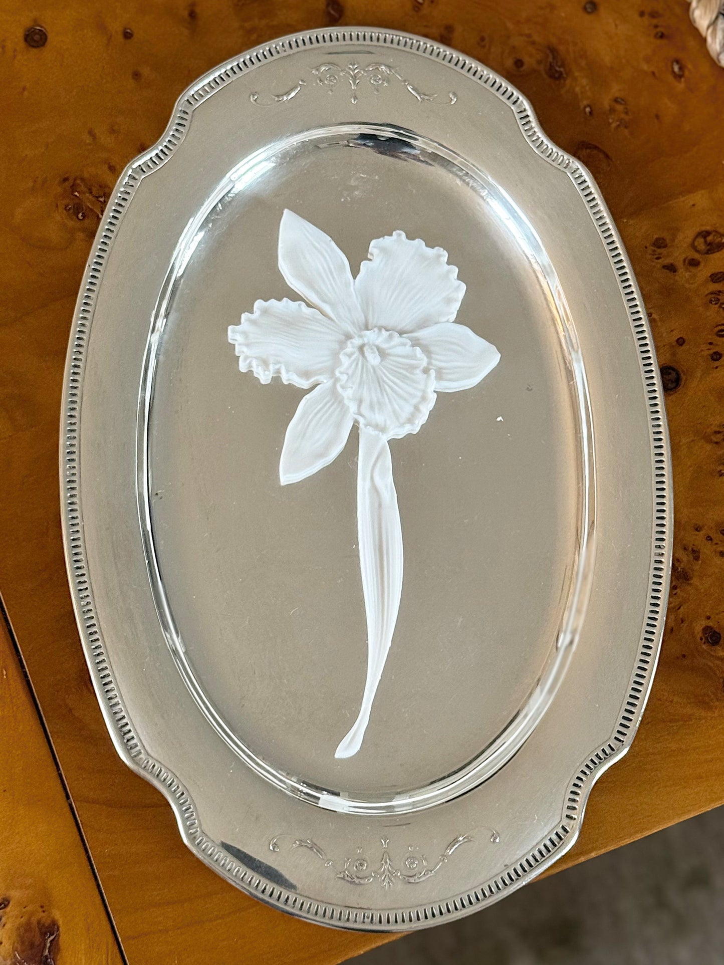 Orchid Silver Plate