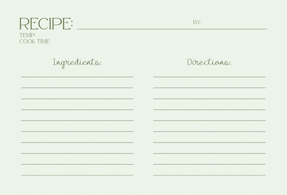 Plate Recipe Card