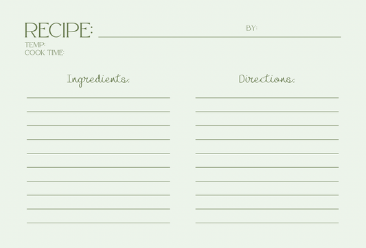 Plate Recipe Card