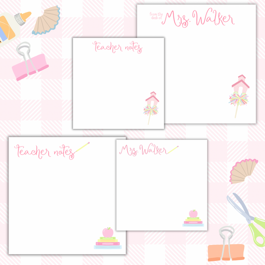 Personalized School Supplies Notepad