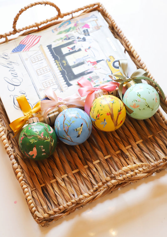 Chinoiserie Painted Ornaments 
(SET OF 4- FINAL SALE)