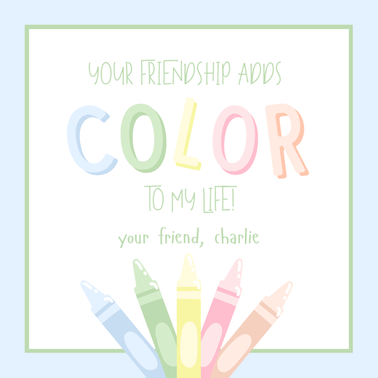 Color To My Life Gift Tag (Blue)
