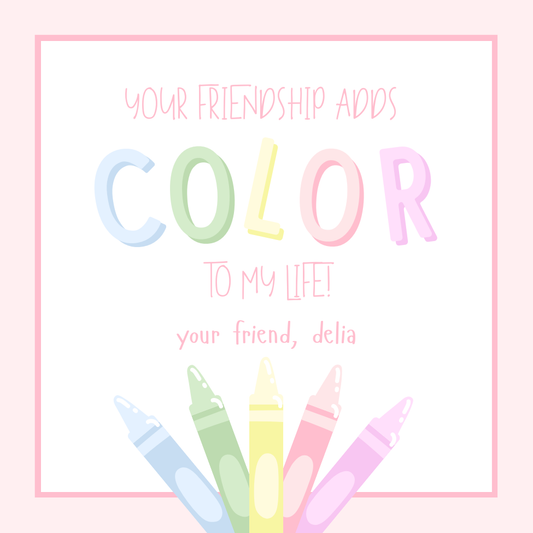 Color To My Life Gift Tag (Pink)