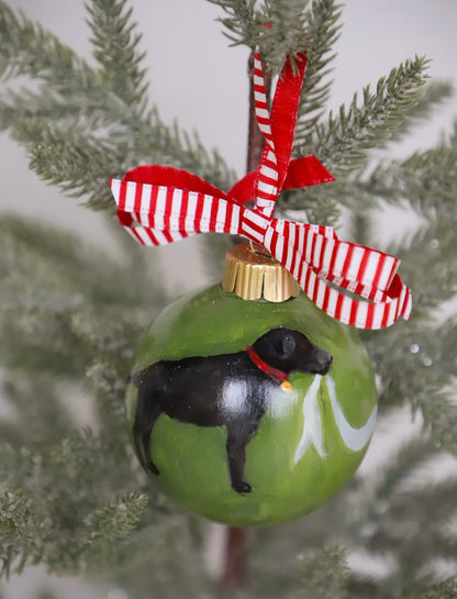 Black Lab Painted Ornament (FINAL SALE)