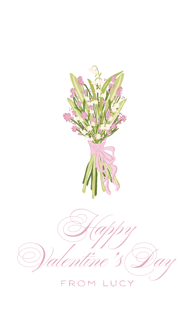 Floral Happy Valentine's Day Gift Tag