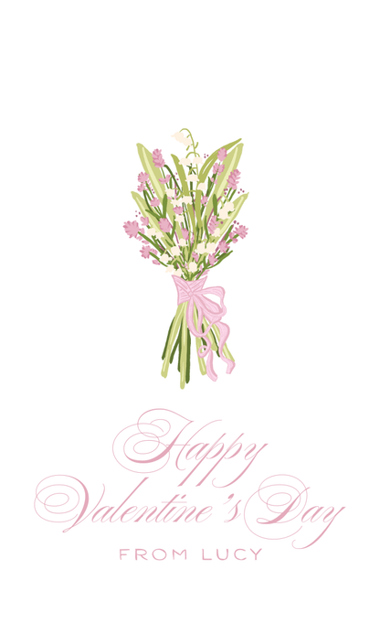 Floral Happy Valentine's Day Gift Tag