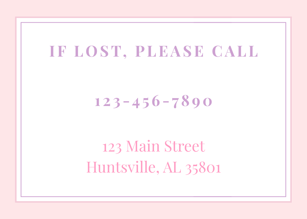 Pink Camp Bag Tag