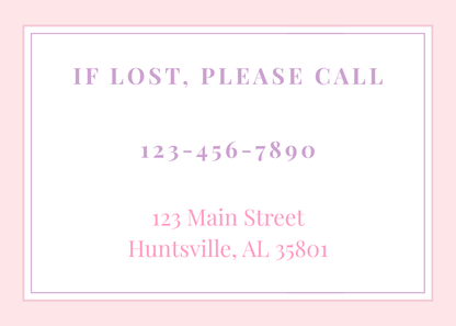 Pink Camp Bag Tag