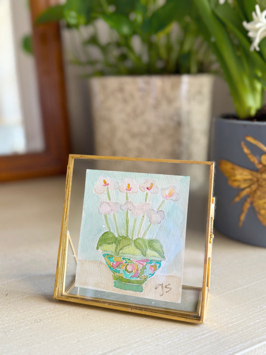 Orchid Watercolor Original (Framed)