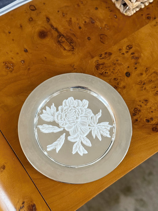 Peony Silver Plate