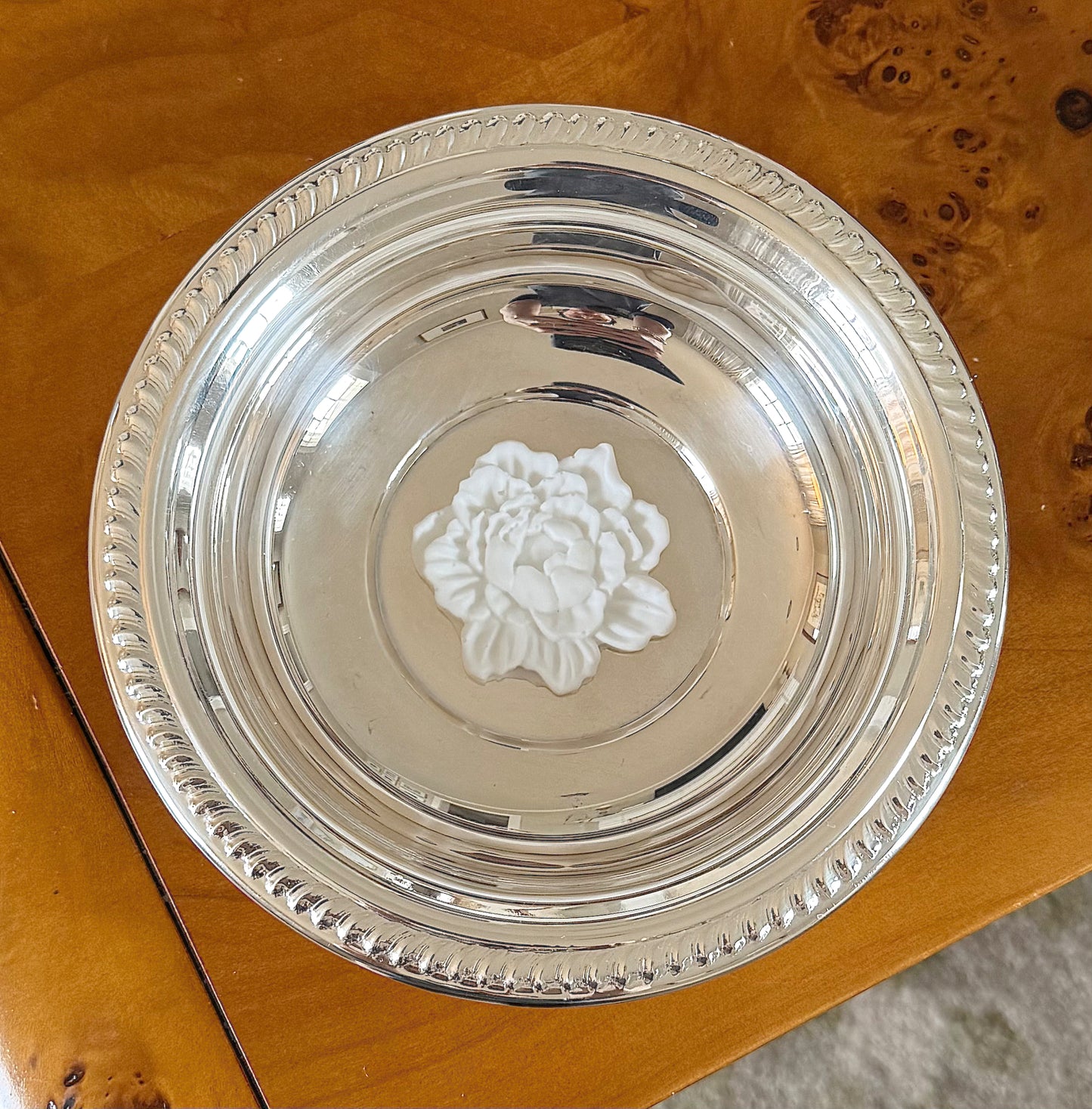 Mini Peony Silver Plate