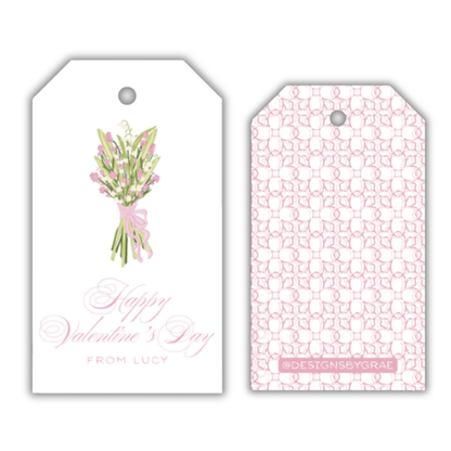 Floral Happy Valentine's Day Gift Tag